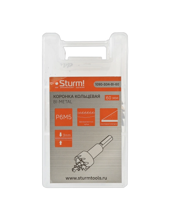 Коронка биметаллическая Sturm! 1090-S04-BI-60 60мм металл-image-1