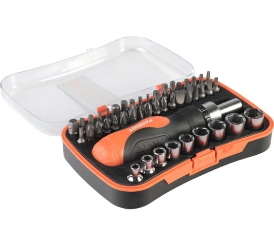 Набор бит и головок Patriot SPS-46 с отверткой CR-V 46пр.