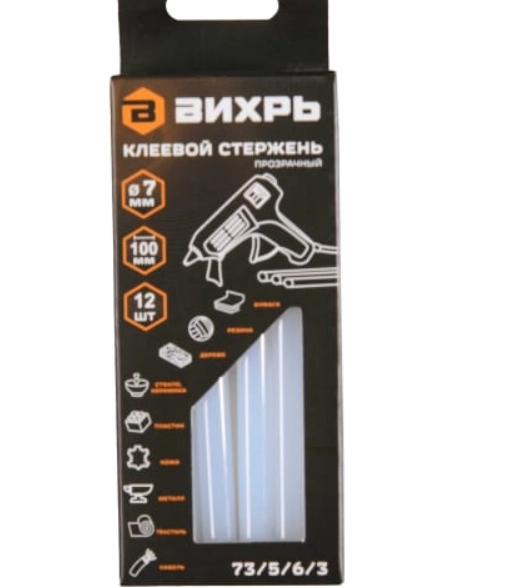 Стержни клеевые Вихрь 7x100мм 12шт. 73/5/6/3