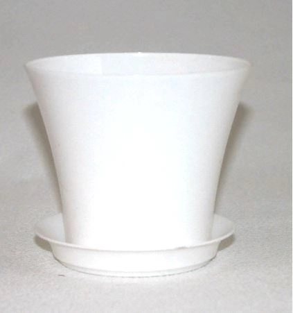 Горшок Сити белый пласт. d11,5 h10 С11-10 с под. 0,6л