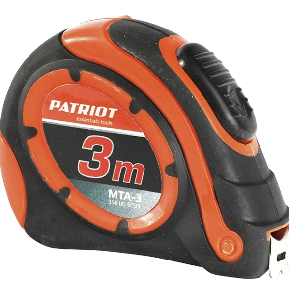 Рулетка Patriot MTA-3 3м автостоп обрезиненная