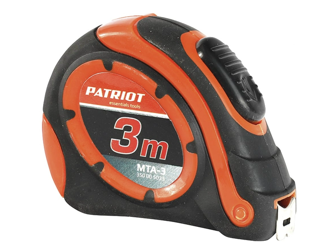 Рулетка Patriot MTA-3 3м автостоп обрезиненная