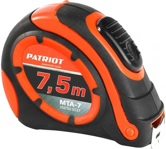 Рулетка Patriot MTA-7 7.5м обрезиненная ударопрочный корпус