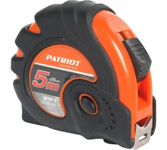 Рулетка Patriot MTP-5 5м обрезиненная ударопрочный корпус