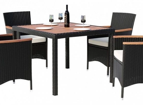 Комплект плетеной мебели AFM-440 90x90 4Pcs Black (4+1)