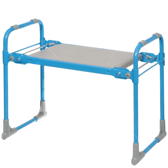 Скамейка садовая СКМ голубая 560x300x425 складная мягк.сиденье