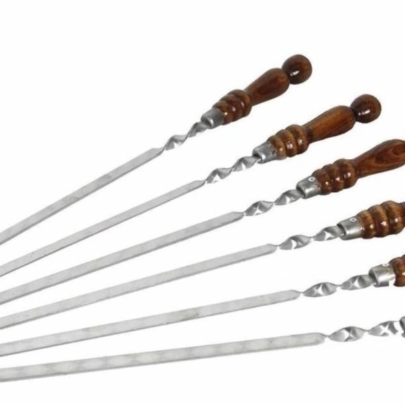 Шампур ГУРМАН с деревянной ручкой 600х18х3мм