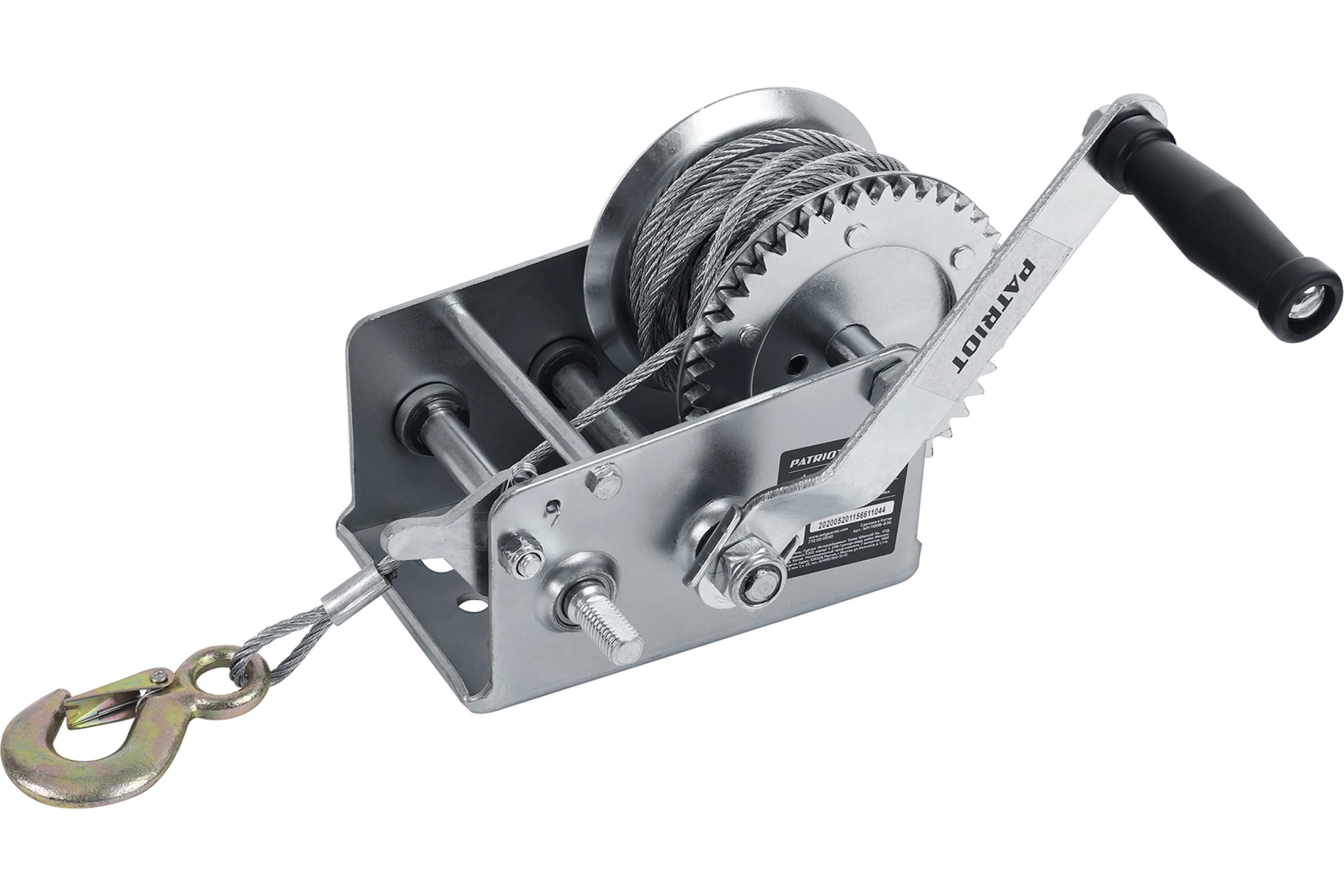 Лебедка Patriot WH 1100B ручная барабанная 1100кг трос 8м