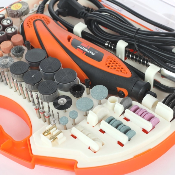 Дрель-мини (гравер) Patriot EE111 140Вт 2,3/3,2мм гибкий вал+кейс+насадки-image-4