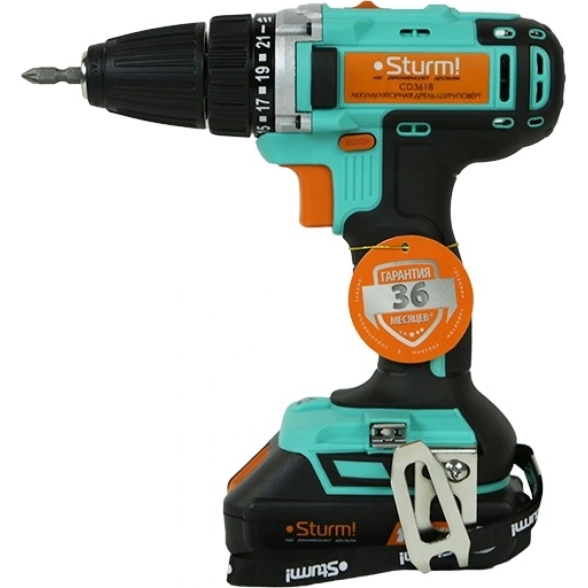 Дрель акк. Sturm! CD3618 18В Li 2,0Ач 30Нм 10мм 2акк. кейс
