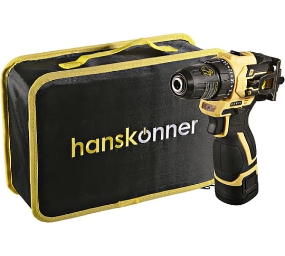 Дрель акк. бесщёт. Hanskonner HCD1645BLC 14,4В 2Ач 45Нм 10мм 2акк.сумка