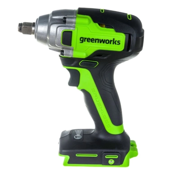 Гайковёрт аккумуляторный бесщёточный ударный GreenWorks GD24IW400 24В 400Нм 1/2