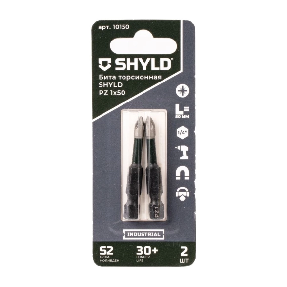 Бита SHYLD торсионная PZ1x50 2шт