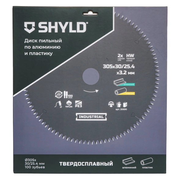 Диск пильный SHYLD 305x30/25,4 100T по алюминию и пластику