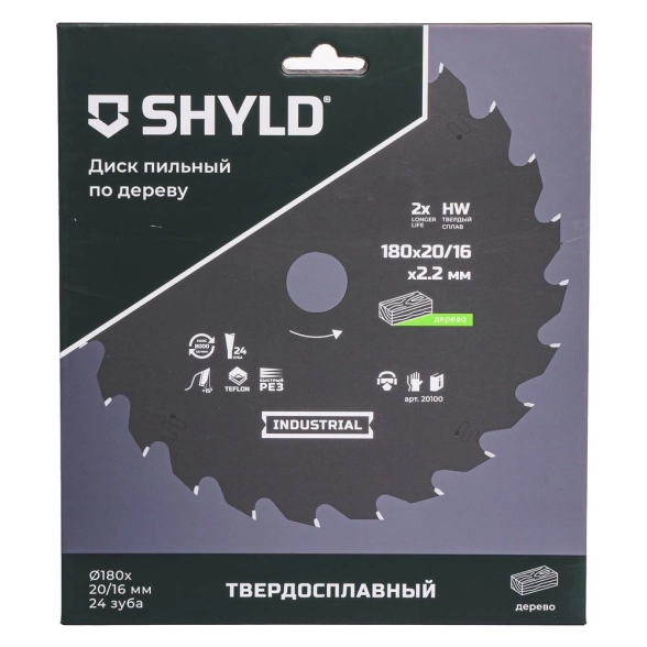 Диск пильный SHYLD 180х20/16 24T по дереву