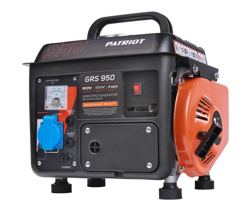 Генератор Patriot GRS950 0,8/0,65кВт 4,2л 230В ручной запуск
