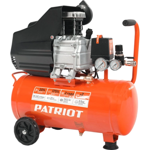 Компрессор Patriot 24-240 Euro 1,5кВт 24л 8бар 240л/мин