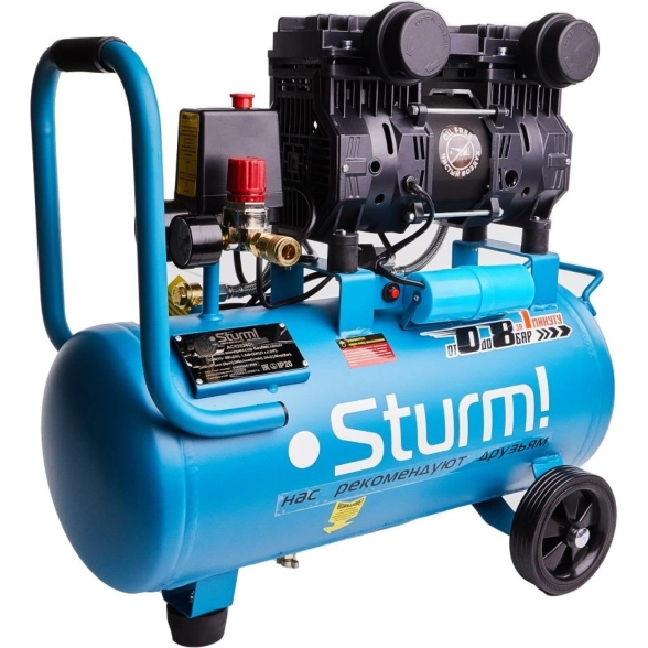 Компрессор Sturm! AC93224OL 1,5кВт 24л 8бар 240л/мин безмасляный