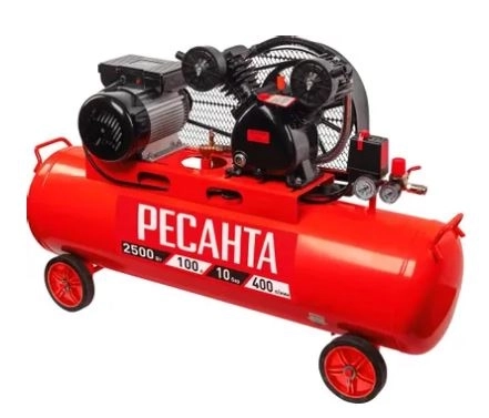 Компрессор Ресанта КП-100/400P 2500Вт 100л 10бар 400л/мин ременной
