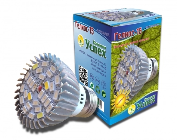 Фитолампа Гелиос-15(15кр,7син,2ультр,1бел,1инфр)390LM 0120