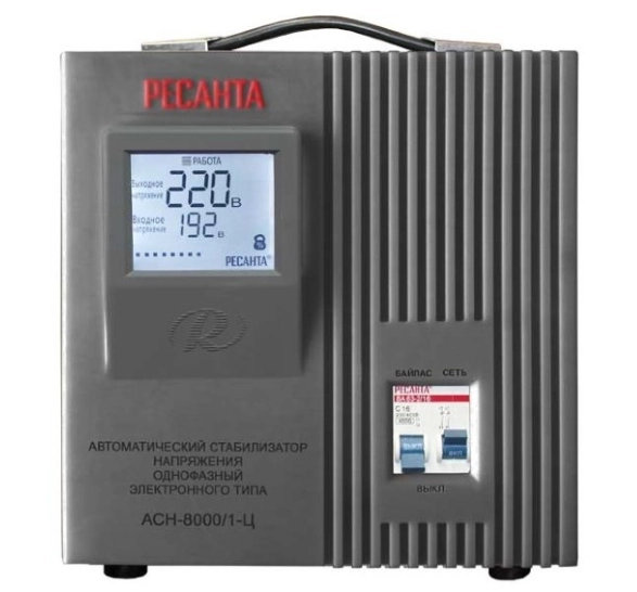Стабилизатор Ресанта АСН-8000/1-Ц 8000Вт 140-260В релейный напольный
