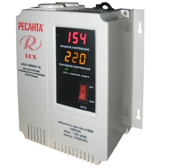 Стабилизатор Ресанта АСН-1000Н/1-Ц 1000Вт 140-260В релейный настенный