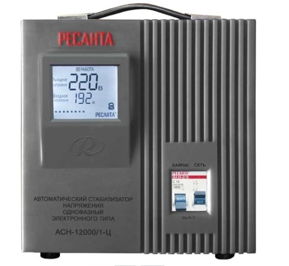 Стабилизатор Ресанта АСН-12000/1-Ц 12000Вт 140-260В релейный напольный