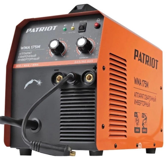Аппарат сварочный Patriot WMA 175M MIG/MAG/MMA полуавтомат 170А 4,0/0,6мм