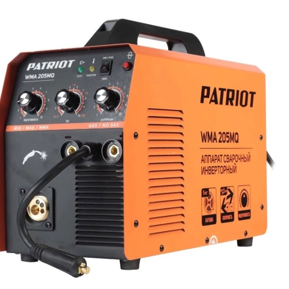 Аппарат сварочный Patriot WMA 205MQ MIG/MAG/MMA полуавтомат 200А 4/0,8мм