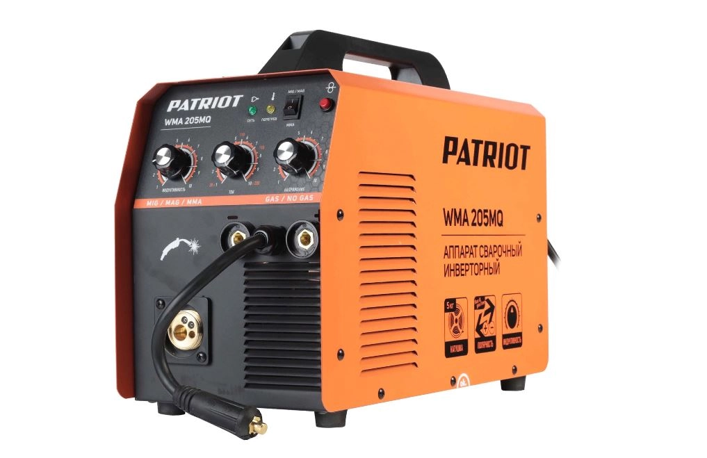 Аппарат сварочный Patriot WMA 205MQ MIG/MAG/MMA полуавтомат 200А 4/0,8мм