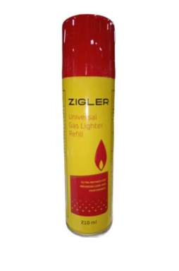 Газ для зажигалок Zigler 210мл с насадками 1-041