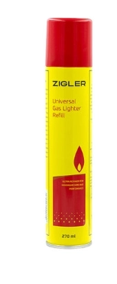 Газ для зажигалок Zigler 270мл с насадками 1-008
