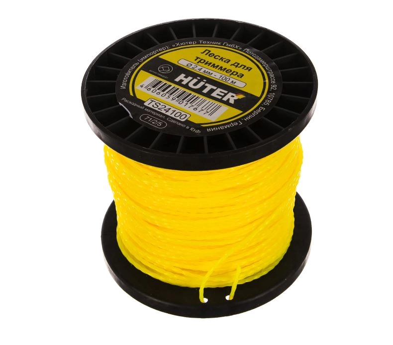 Леска Huter TS24100 2,4ммх100м витой квадрат