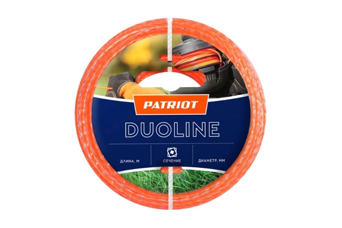 Леска Patriot Duoline 3,0ммх15м скрученный квадрат