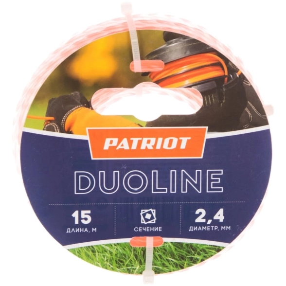 Леска Patriot Duoline 2,4ммх15м скрученный квадрат