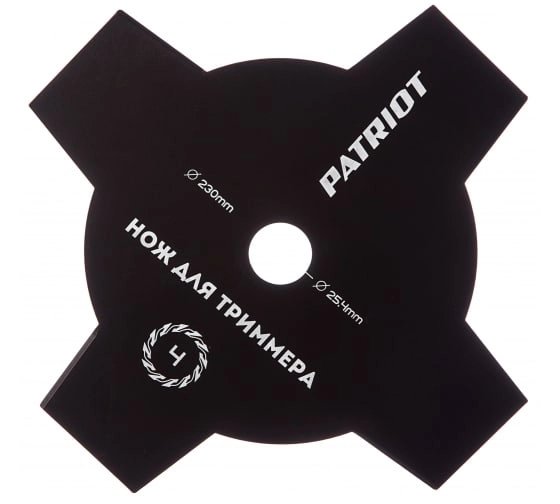 Нож для триммера Patriot TBS-4 4зуба 230/25,4мм