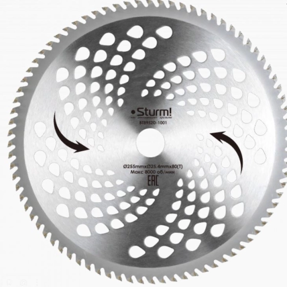 Нож для триммера Sturm! BT8952D-1001 255х25,4мм 80зубьев