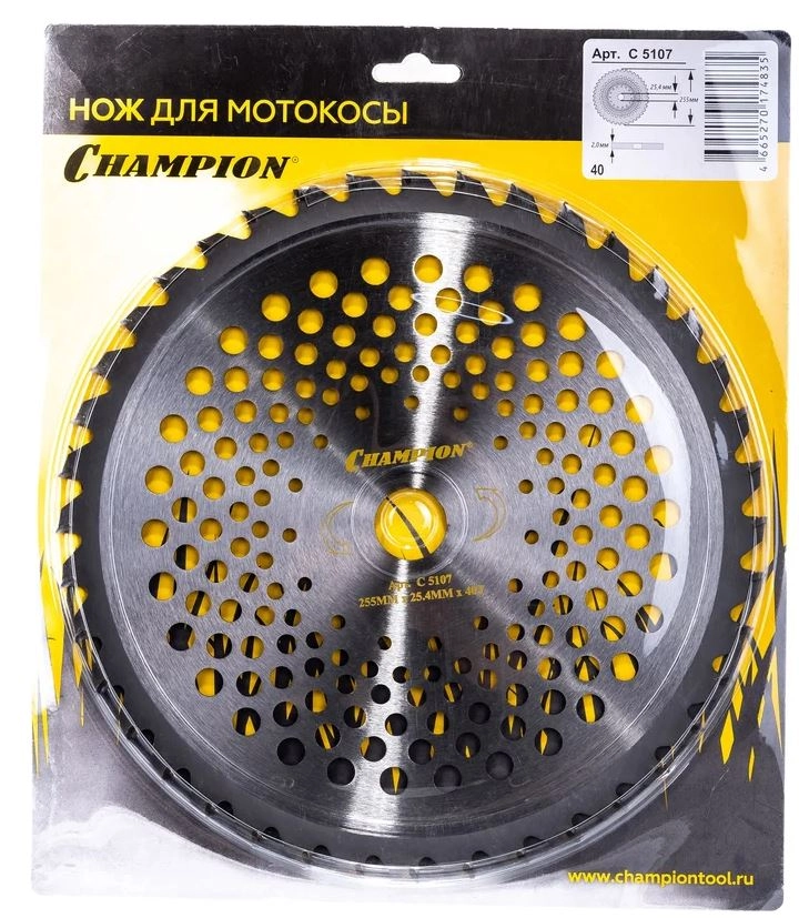 Нож для триммера Champion C5107 255х25,4мм 40зубов
