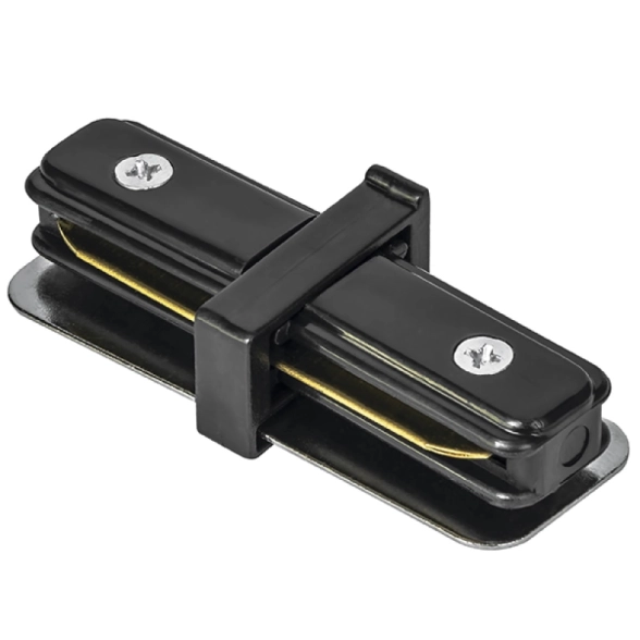 Соединитель трековый 1ф BARRA малый прямой черный 502107