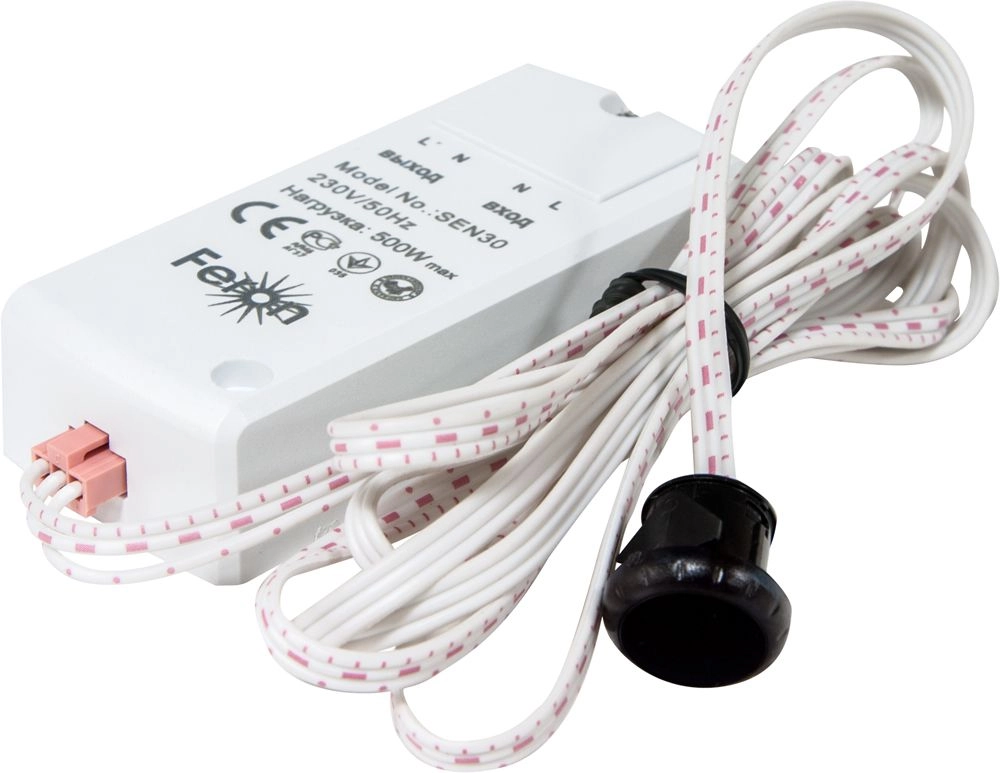 Датчик движ.Feron SEN30 500W+каб.1,5м бел