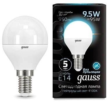 Лампа Gauss LED Globe 9.5W E14 4100K