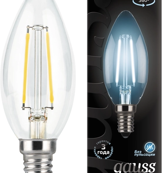 Лампа Gauss LED Filament Свеча 7W E14 4100K