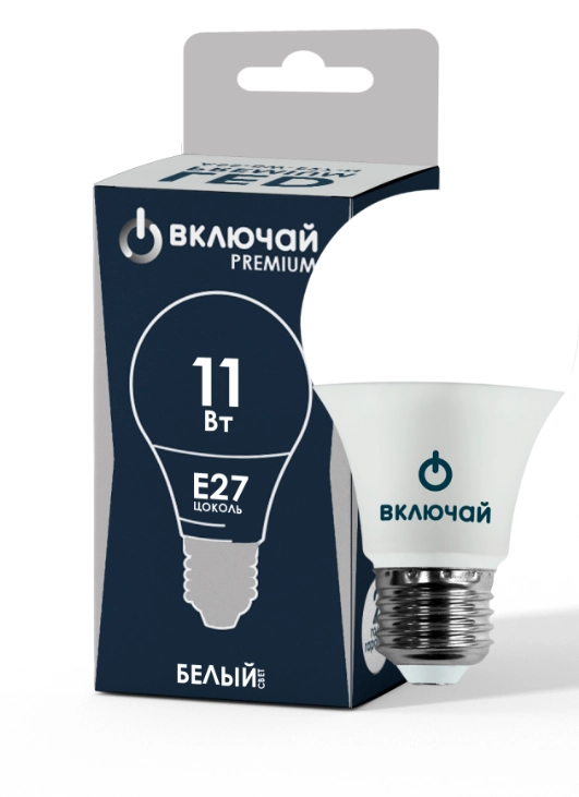 Лампа LED PREMIUM A60-11W-E27-W 4000K ЛОН Включай-image-1