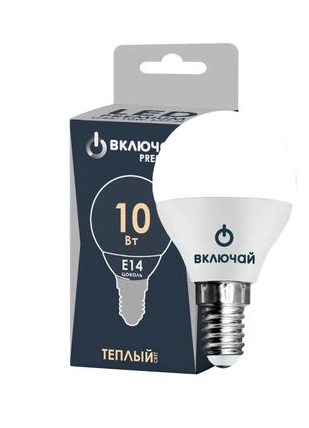 Лампа LED PREMIUM G45-10W-E14-N шар 3000K Включай вывод-image-1