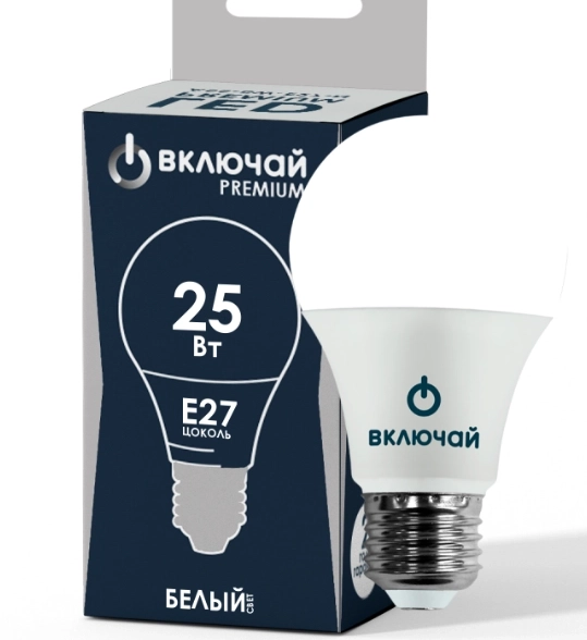Лампа LED PREMIUM A70-25W-E27-W 4000K ЛОН Включай-image-1