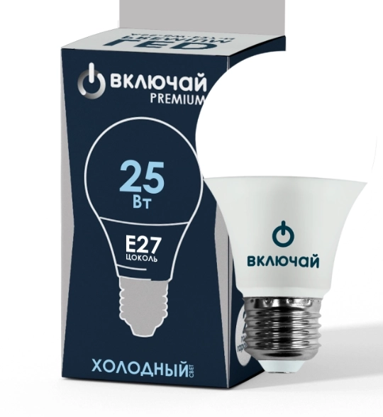 Лампа LED PREMIUM A70-25W-E27-WW 6500K ЛОН Включай-image-1