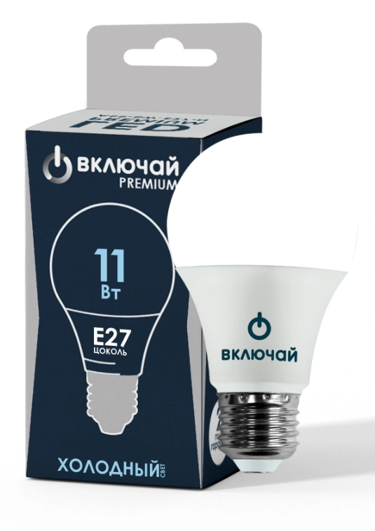 Лампа LED PREMIUM A60-11W-E27-WW 6500K ЛОН Включай-image-1