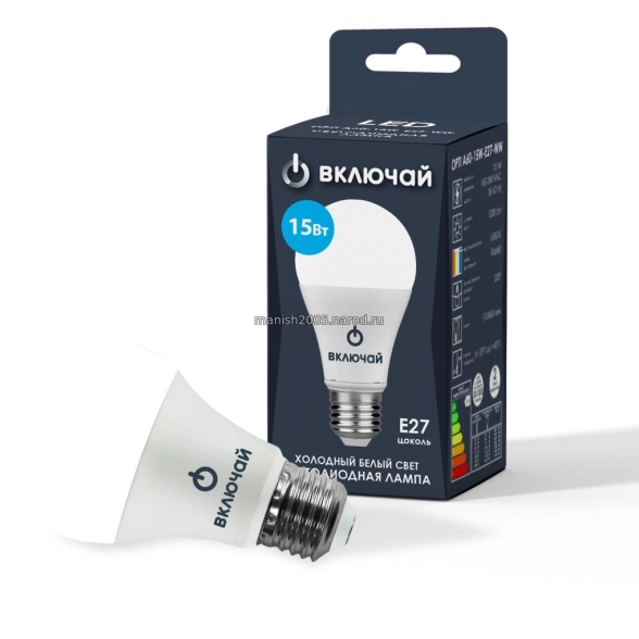 Лампа LED PREMIUM A60-D-8W-E27-W 4000K 640Lm Включай