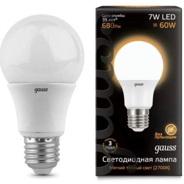 Лампа Gauss LED A60 7W 2700K