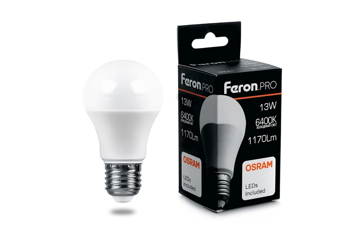 Лампа Feron OSRAM LED LB-1013 A60 13W 6400К E27 230V